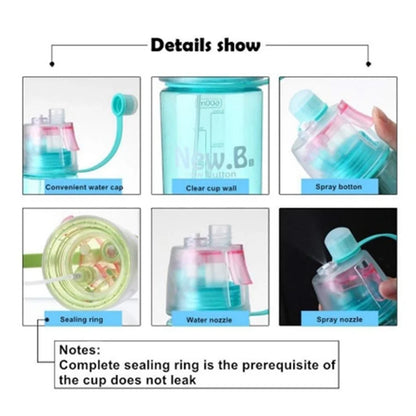 Sports Water Bottle Spray Cup Outdoor Portable Kettles Jug Large Capacity Men And Women 600ml