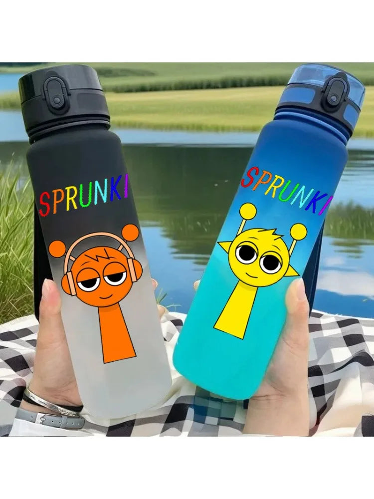 650ML Sprunki Sports Water Cup Portable Fitness Drink Bottle Kettle Outdoor Travel Office Jugs Shaker Drink Bottle Game Gifts