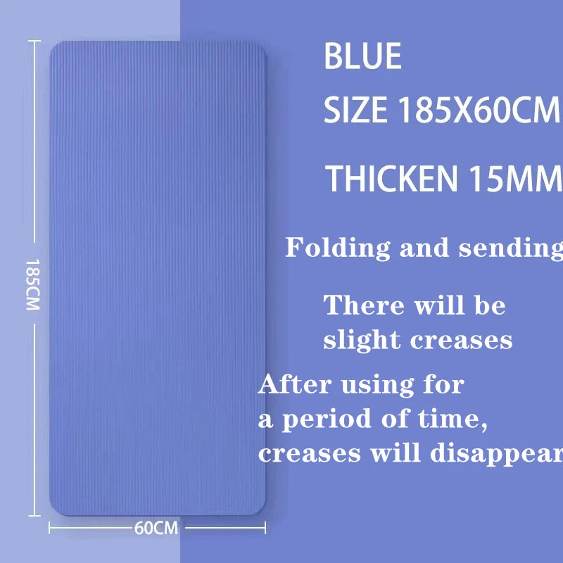 “Flexoora 15 mm Non‑Slip Yoga Mat – Gym Fitness Body Travel & Home Workout Pad”