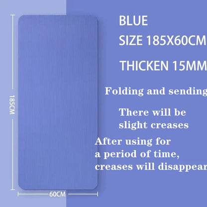 “Flexoora 15 mm Non‑Slip Yoga Mat – Gym Fitness Body Travel & Home Workout Pad”