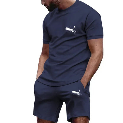 “Flexoora Men’s Mesh Running Set – Breathable T‑Shirt & Shorts”