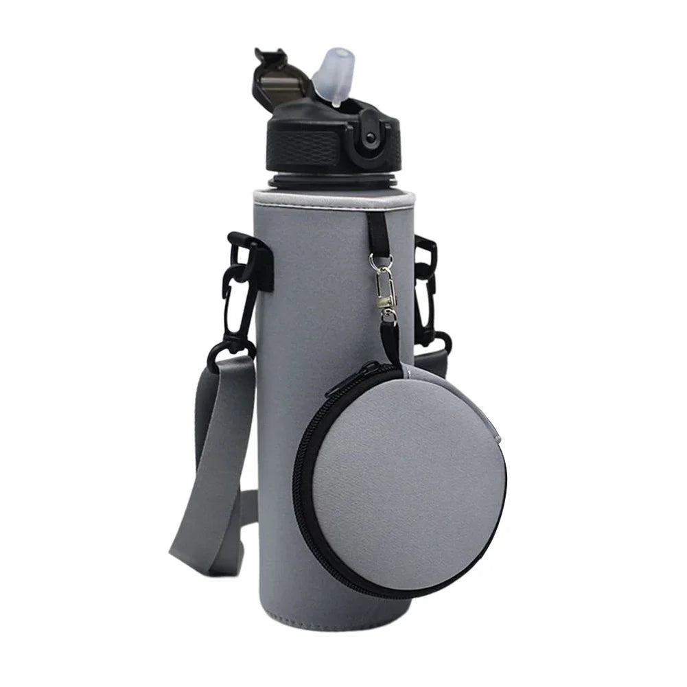 1000ML Sports Bottle Case with Adjustable Shoulder Strap Water Bottle Holder Neoprene Carrier Insulated Water Jug Carrier Pouch