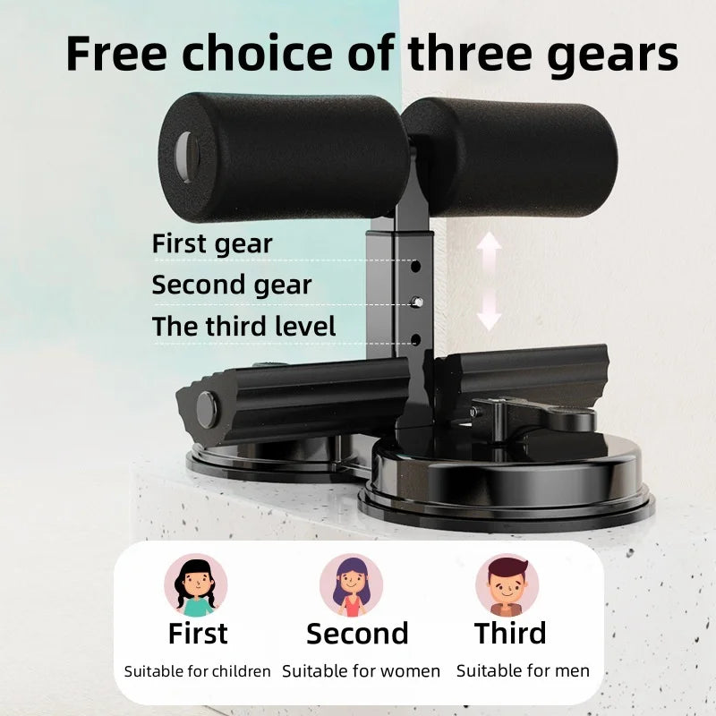 “Flexoora Suction‑Cup Seated Core Trainer – Gym Fitness Body Adjustable Plank & Ankle Strap Support”