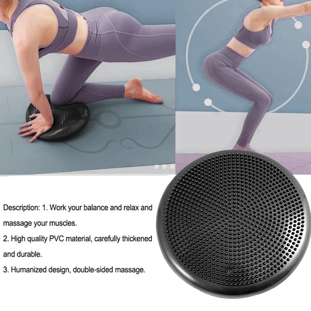 “Flexoora Inflatable Balance Cushion – Gym Fitness Body Travel‑Friendly Wobble & Massage”