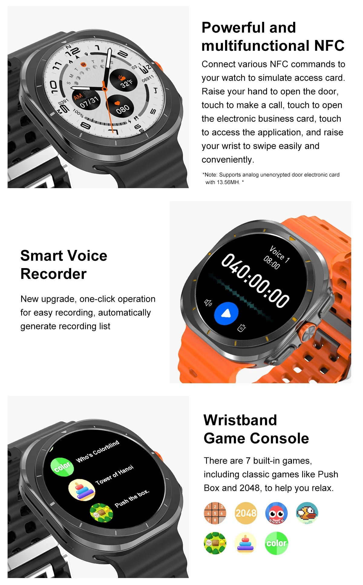 2025 New Watch 7 Ultra Smart Watch Men 32GB Memory Video GPS NFC 47mm AMOLED Fitness Waterproof Sport Tracker Health Smartwatch