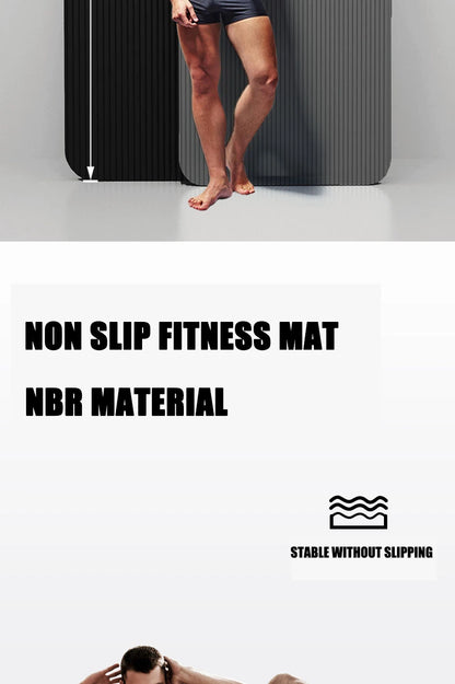 “Flexoora 15 mm Non‑Slip Yoga Mat – Gym Fitness Body Travel & Home Workout Pad”