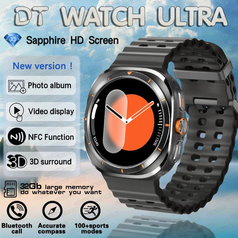 2025 New Watch 7 Ultra Smart Watch Men 32GB Memory Video GPS NFC 47mm AMOLED Fitness Waterproof Sport Tracker Health Smartwatch