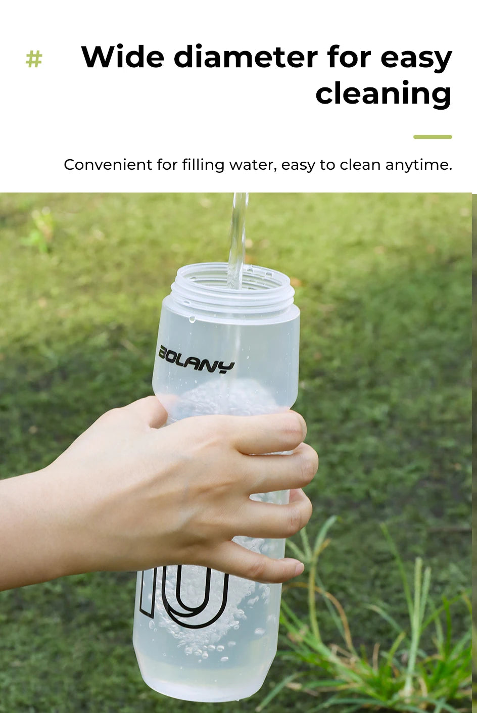 BOLANY 750ML Sports Bottle Ultralight Transparent Plastic Kettle with lid Portable Bottle Squeeze Drinking Cycling Supplie