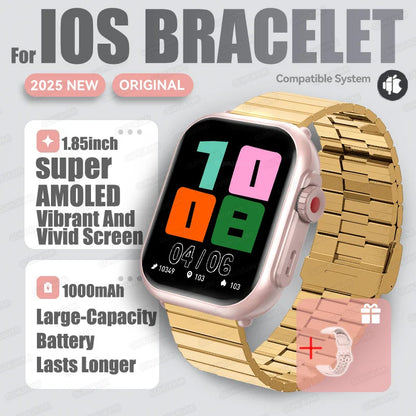 2025 New Fashion Sports Smart Watch Men Women 1.85-Inch HD AMOLED Full Touch Screen IP68 Waterproof Bluetooth Call SmartWatches