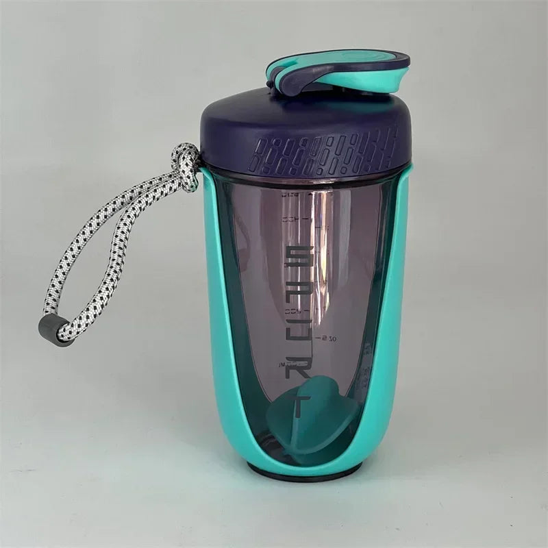 600ML Sports Shake Cup Blender Bottle with Plastic Mixing Ball, Leak Proof, Suitable for Gym Exercise