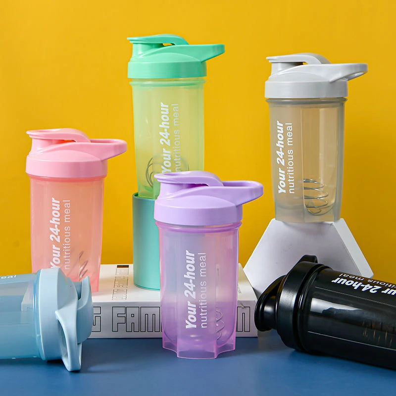 Sport Shaker Bottle 500ML Whey Protein Powder Mixing Bottle Sport Fitness Gym Shaker Outdoor Portable Plastic Drink Bottle
