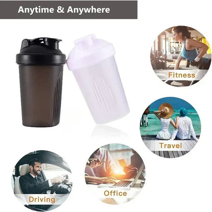 Sports Shaker Protein Bottle with steel Ball Powder Shake Cup Water Bottle Plastic Mixing Cup Body Building Exercise Bottle