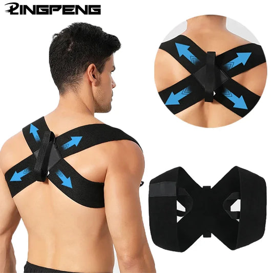 “Flexoora Adjustable Posture Corrector Brace – Gym Fitness Body Upper‑Back & Shoulder Support”