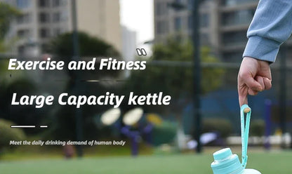 2 Liter Sports Water Bottle With Straw Large Capacity Fitness With Scale Gradient Kettle Outdoor Plastic Portable Water Bottle