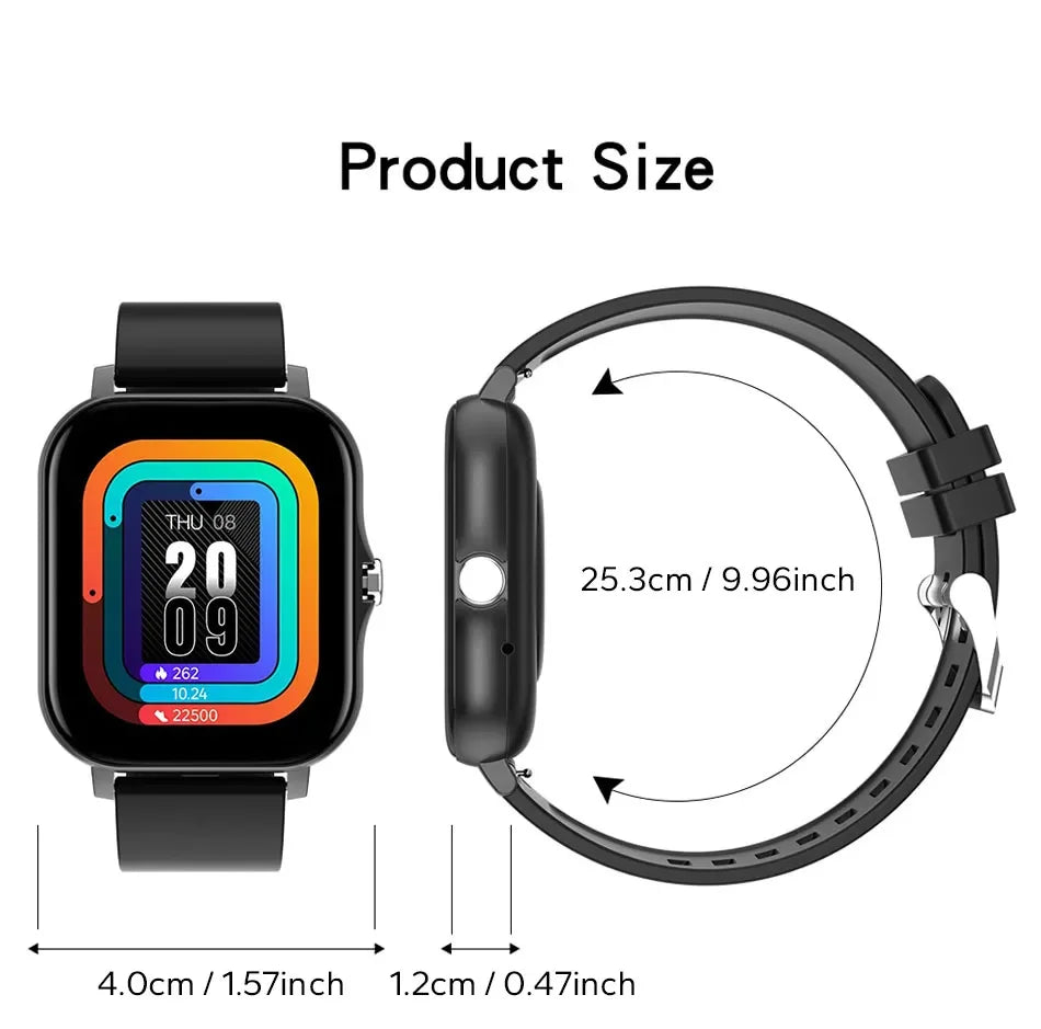 1.83'' Sports Smart Watch Fitness Clock Health Monitor Waterproof Smartwatch Wireless Call Watches for Men Women IOS Xiaomi 2024