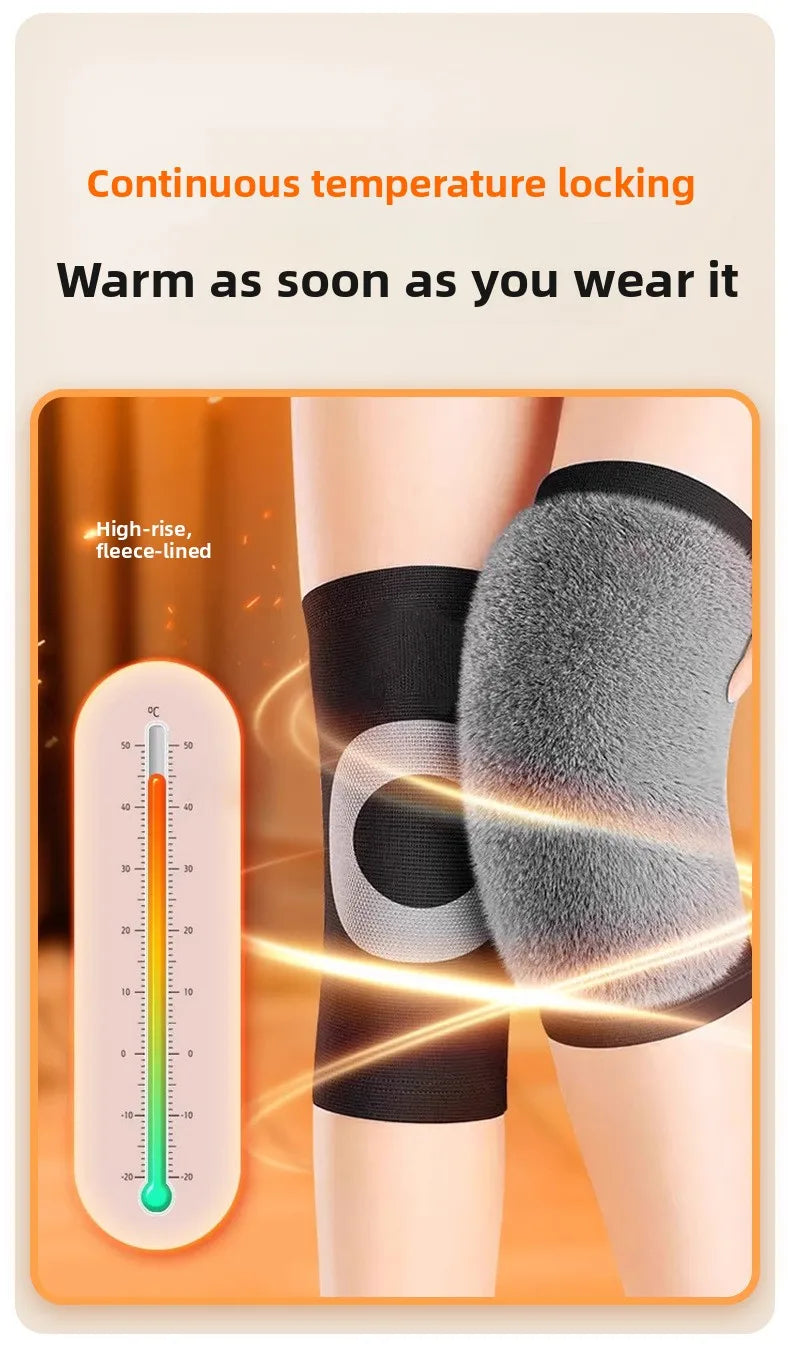“Flexoora Winter Warm Knee Sleeves – Gym Fitness Body Adjustable Strap & Faux‑Fur Comfort”