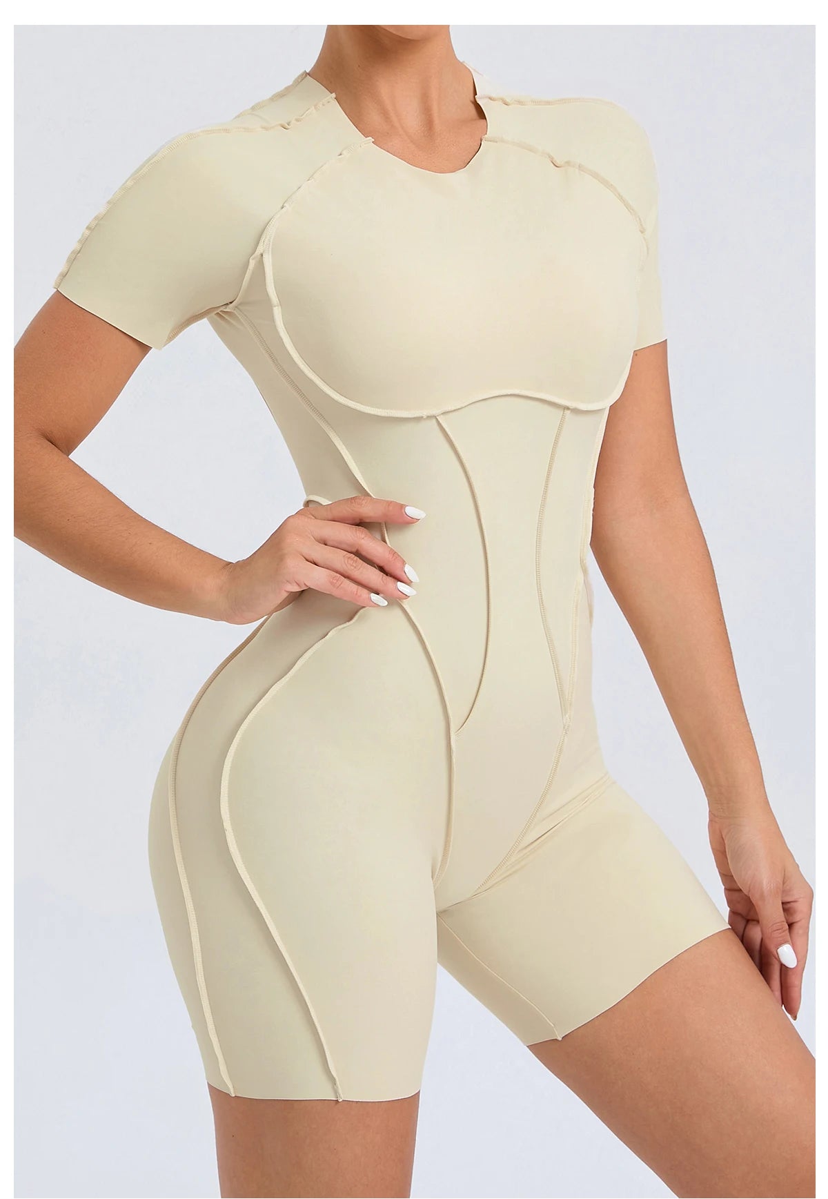 “Flexoora Women’s Backless Scrunch Booty Short Jumpsuit – Gym & Yoga”