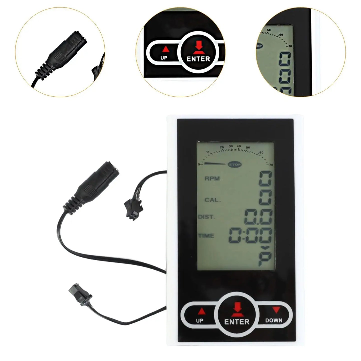 “Flexoora Speedometer Display for Elliptical & Exercise Machine – Gym Fitness Body Monitor for Rowing/Stationary Bike”