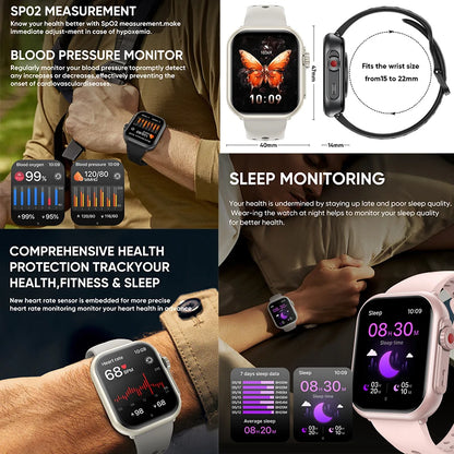 2025 New Fashion Sports Smart Watch Men Women 1.85-Inch HD AMOLED Full Touch Screen IP68 Waterproof Bluetooth Call SmartWatches