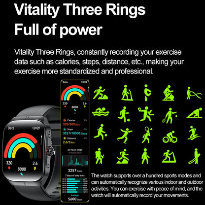 2025 New 1.95 Inch Ultra HD Smart Watch Men For OPPO GPS Tracking Bluetooth Call NFC Heart Rate Sports Fitness Women Smart Watch