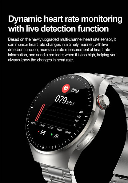 2025 New Smart Watch For Men Health ECG+HRV Blood Oxygen Uric Acid Fitness Sport Tracker Watches body fat Sleep Call Smartwatch