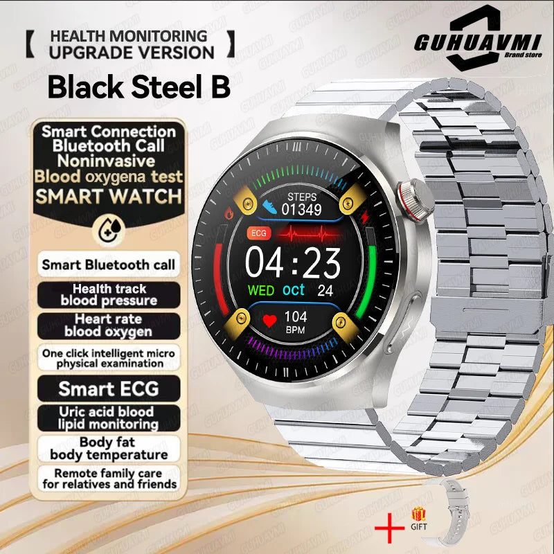 2025 New Smart Watch For Men Health ECG+HRV Blood Oxygen Uric Acid Fitness Sport Tracker Watches body fat Sleep Call Smartwatch