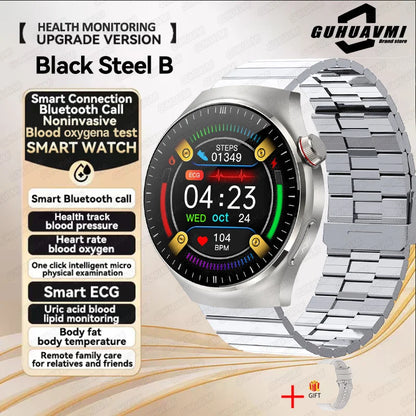 2025 New Smart Watch For Men Health ECG+HRV Blood Oxygen Uric Acid Fitness Sport Tracker Watches body fat Sleep Call Smartwatch