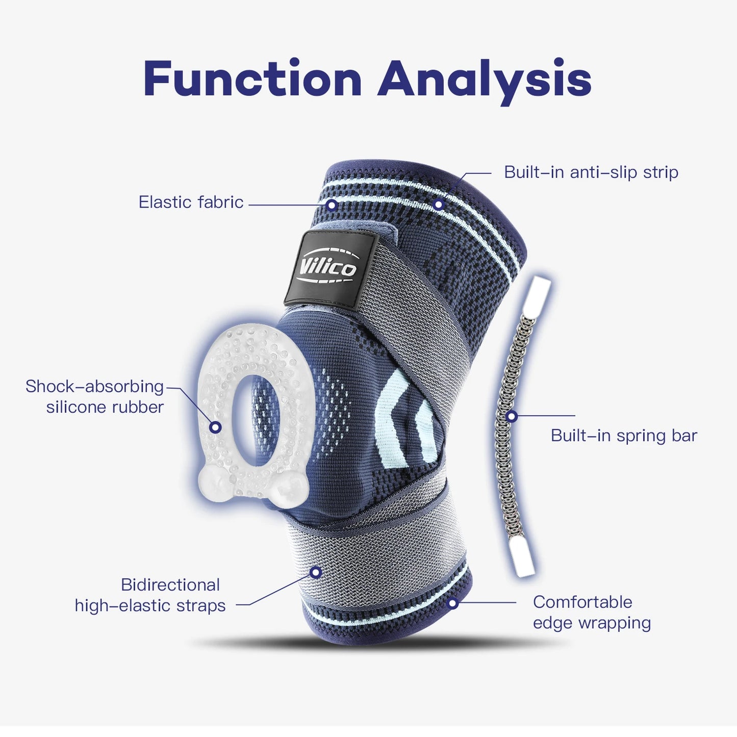 “Flexoora Men’s Knee Support Pads – Gym Fitness Body Silicone Spring for Basketball & Volleyball”