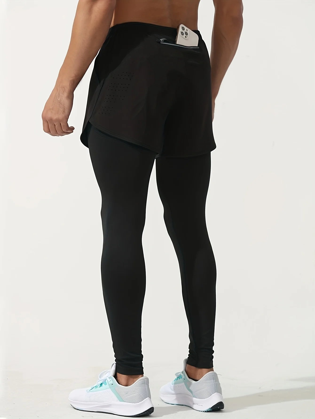 ‘’Flexoora Men’s 2‑in‑1 Quick‑Dry Double Layer Leggings & Pants’’