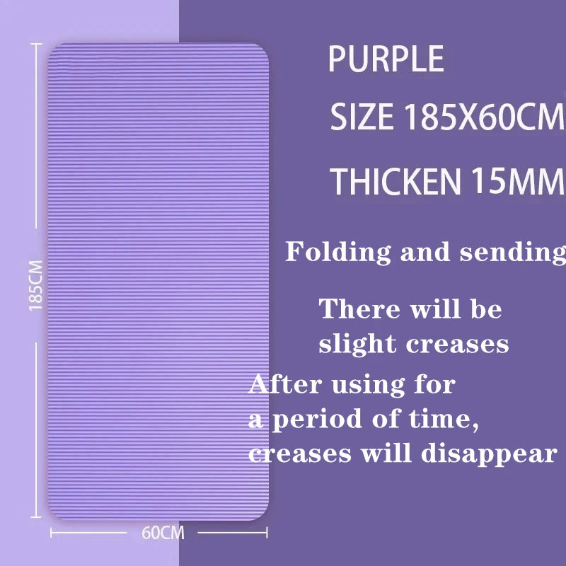 “Flexoora 15 mm Non‑Slip Yoga Mat – Gym Fitness Body Travel & Home Workout Pad”