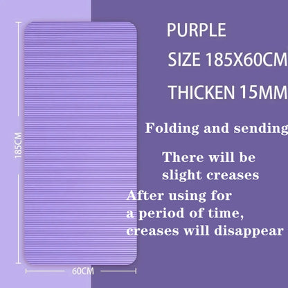 “Flexoora 15 mm Non‑Slip Yoga Mat – Gym Fitness Body Travel & Home Workout Pad”