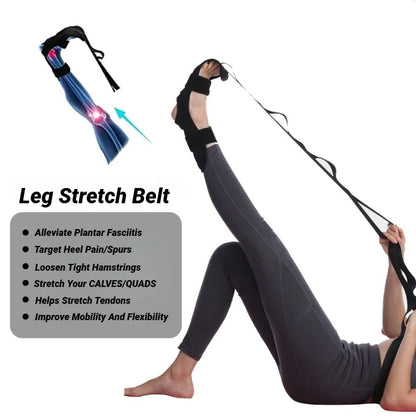 “Flexoora Flexibility Strap & Leg Stretcher – Gym Fitness Body Yoga & Rehab Band”
