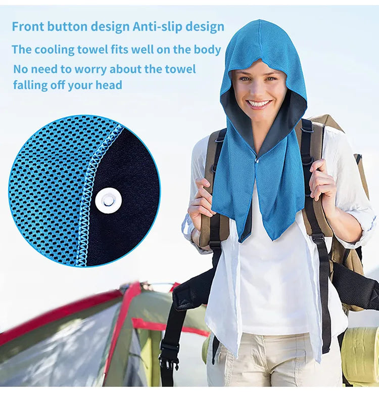 Sports Cooling Gym Towels Hair Quick Drying Hand Wrap Water Absorption Outdoor Travel Gymnastics Cool Sweat Portable Towel Hat