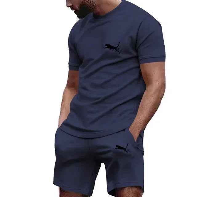 “Flexoora Men’s Mesh Running Set – Breathable T‑Shirt & Shorts”