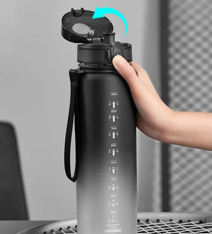 1 Liter Large Capacity Sports Water Bottle Portable Leak-Proof Plastic Bottle for Outdoor Sports Travel Fitness Drinkware Jugs