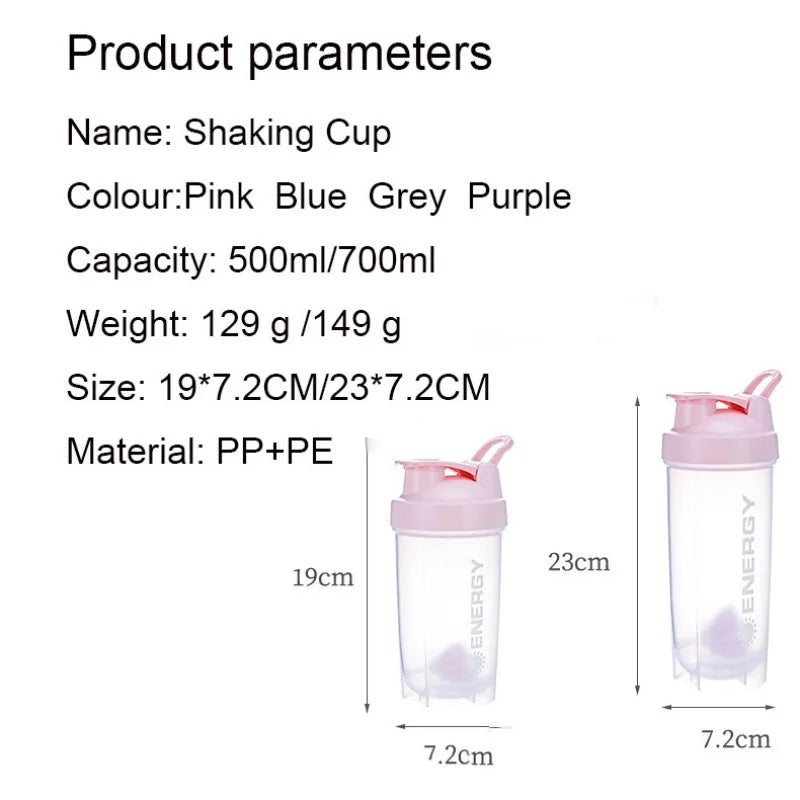 Summer Large-capacity Shaker Cup Outdoor Fitness Milkshake Cup Student Sports Portable Stirring Ball Shock-resistant with Scale