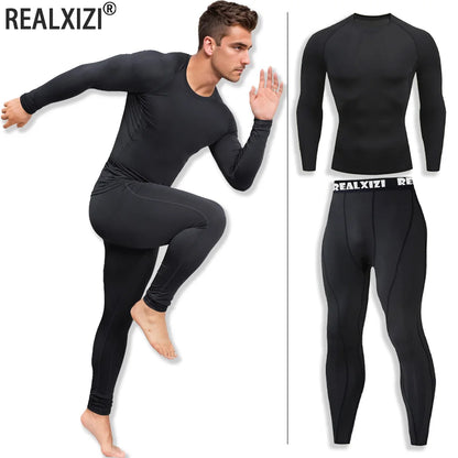 “Flexoora Men’s Compression Tracksuit – Quick‑Dry Tight Fit for Running & Gym”
