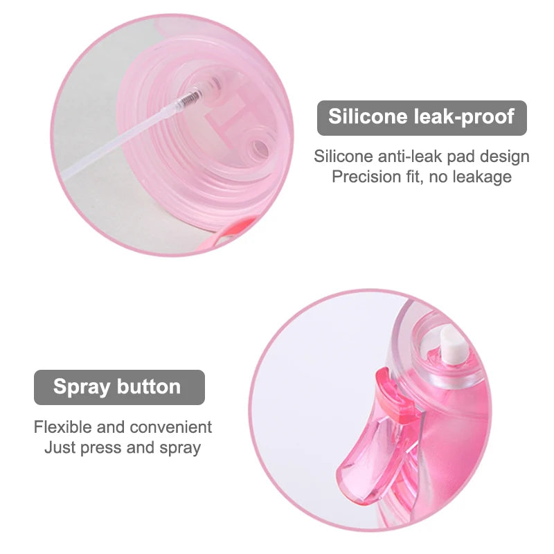 Sports Water Bottle Spray Cup Outdoor Portable Kettles Jug Large Capacity Men And Women 600ml