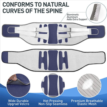 “Flexoora Lumbar Support Back Brace – Gym Fitness Body Adjustable Belt with Bionic Support Plate for Lower Back & Sciatica”