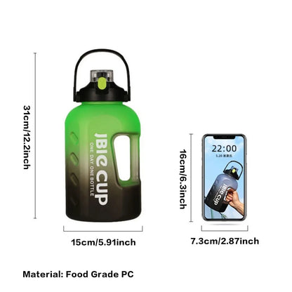 3 Liter Sports Water Bottle With Handle Large Capacity Fitness With Scale Gradient Kettle Outdoor Plastic Portable Water Bottle