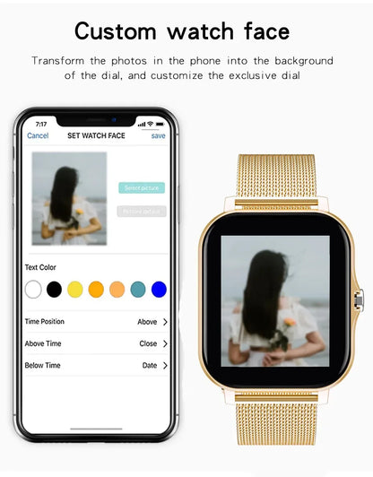1.83'' Sports Smart Watch Fitness Clock Health Monitor Waterproof Smartwatch Wireless Call Watches for Men Women IOS Xiaomi 2024