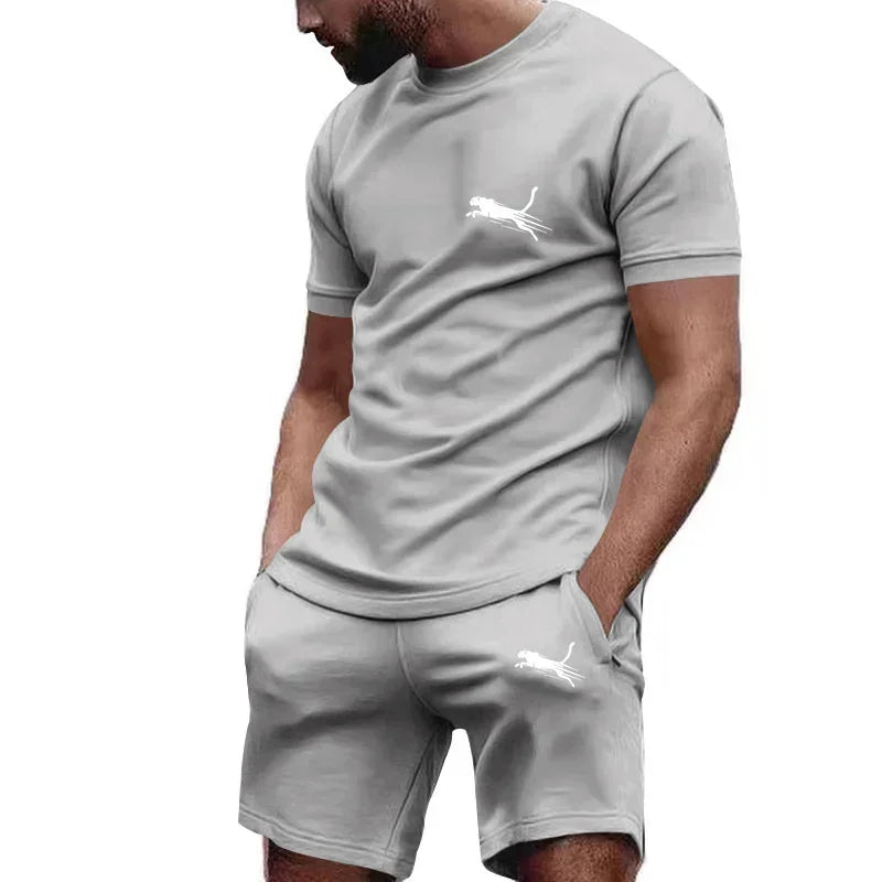 “Flexoora Men’s Mesh Running Set – Breathable T‑Shirt & Shorts”