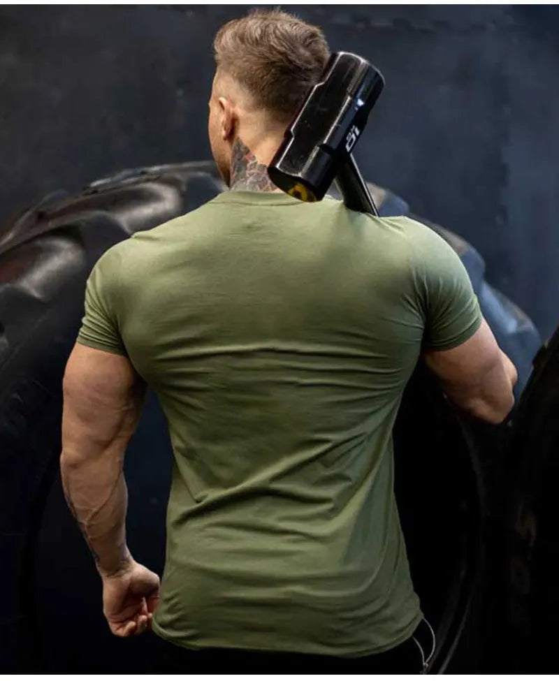 “Flexoora Men’s Cotton Print Short‑Sleeve Gym Tee – Casual & Training”