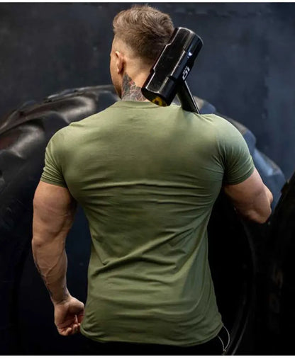 “Flexoora Men’s Cotton Print Short‑Sleeve Gym Tee – Casual & Training”