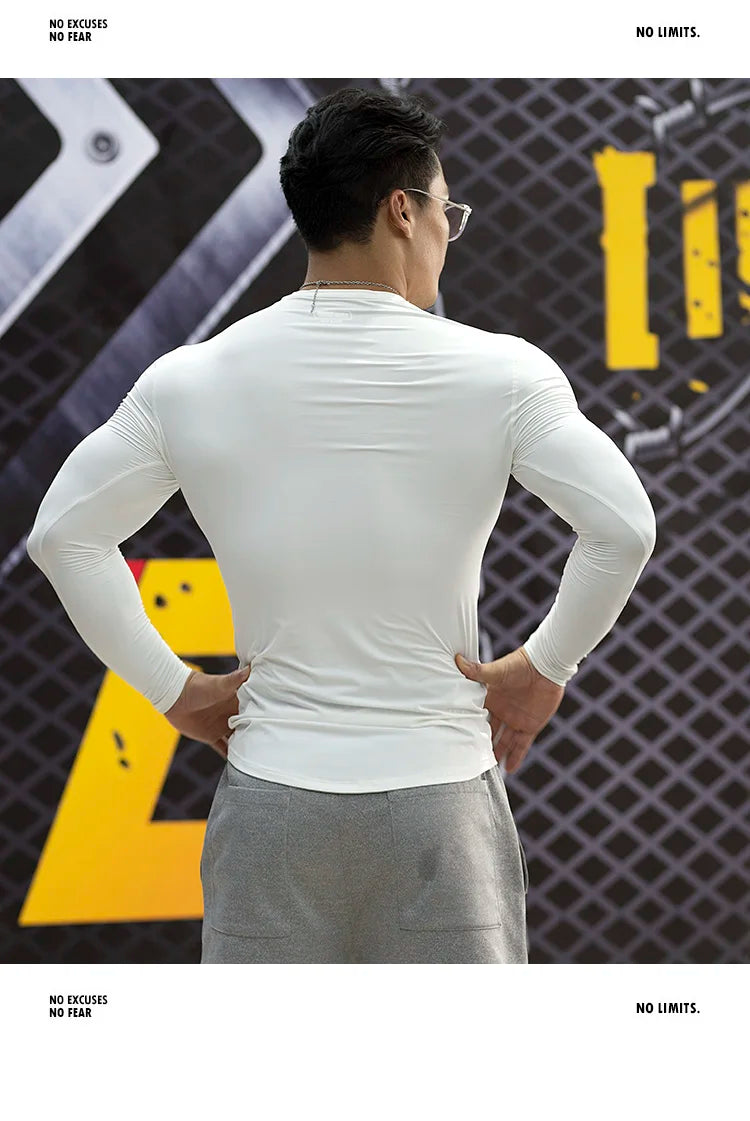 “Flexoora Men’s Quick‑Dry Tight Fit Long‑Sleeve Training Top – All‑Season”