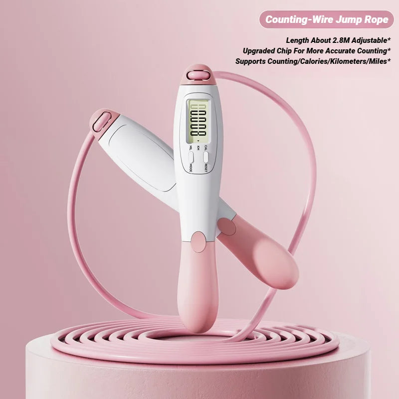 “Flexoora Counting Jump Rope – Gym Fitness Body Adjustable Steel Skipping Rope with Counter”