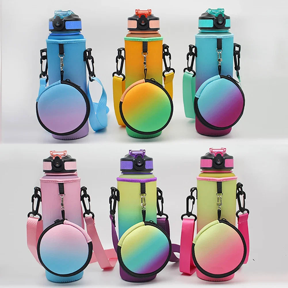 1000ML Sports Bottle Case with Adjustable Shoulder Strap Water Bottle Holder Neoprene Carrier Insulated Water Jug Carrier Pouch