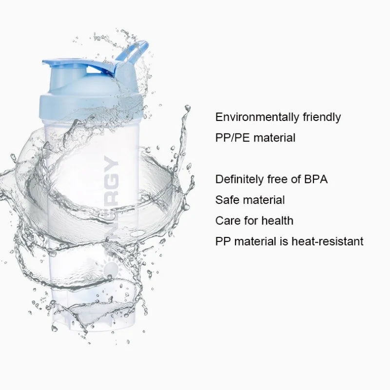 Summer Large-capacity Shaker Cup Outdoor Fitness Milkshake Cup Student Sports Portable Stirring Ball Shock-resistant with Scale