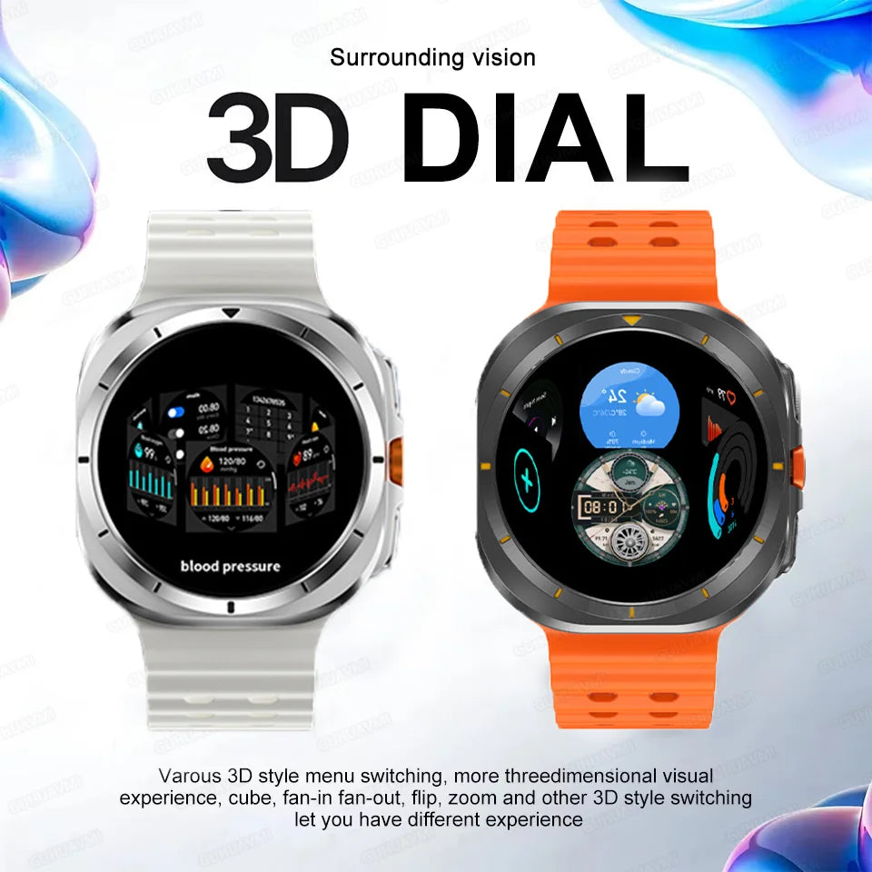 2025 New Watch 7 Ultra Smart Watch Men 32GB Memory Video GPS NFC 47mm AMOLED Fitness Waterproof Sport Tracker Health Smartwatch