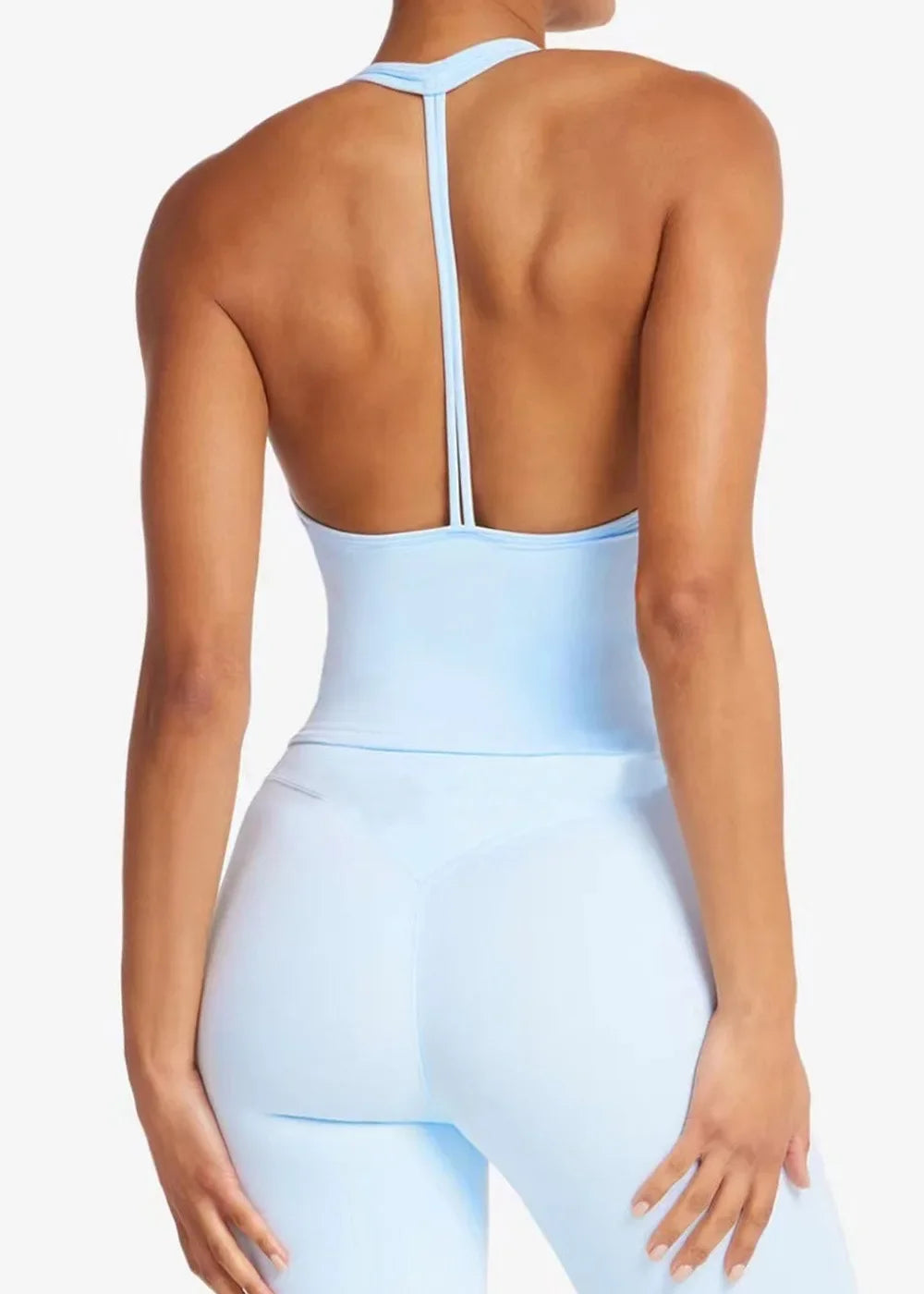 “Flexoora Women’s Halter Vest with Chest‑Pad – Gym & Yoga”